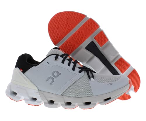 On Cloudflyer 4 Mens Shoes Size 12, Color: Glacier/Pure White/Grey