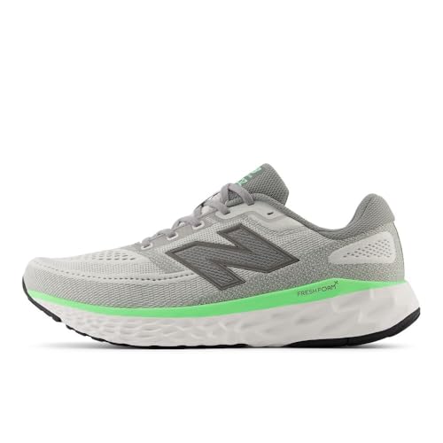New Balance Men's Fresh Foam X EVOZ V4 Running Shoe, Grey Matter/Slate Grey/Electric Jade, 8.5 M