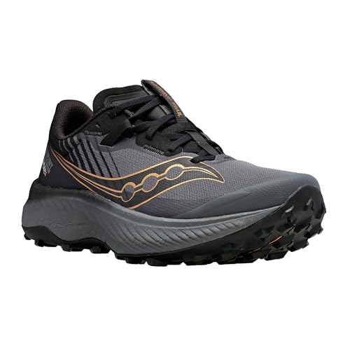 Saucony Women's Endorphin Edge Sneaker, Black/Goldstruck, 9