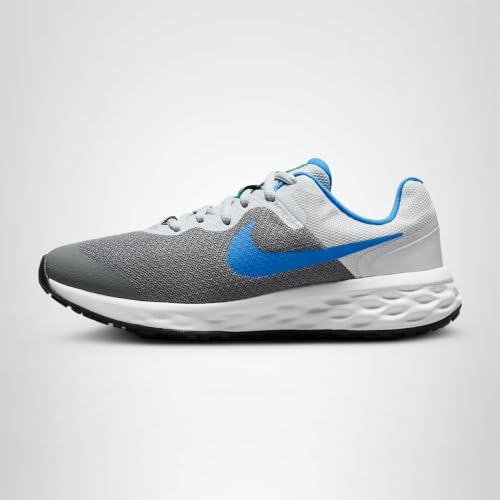 Nike Revolution 6 Kids Running Shoes, Cool Grey/Pure Platinum/Blue, 5.5 Big Kid