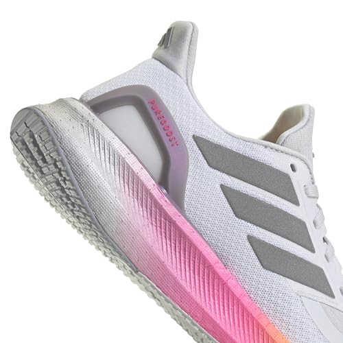 Adidas Women's Pureboost 5, White/Silver Metallic/Spark, 10