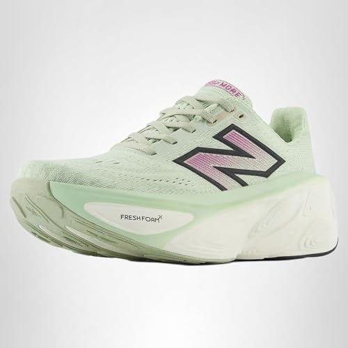 New Balance Women's Fresh Foam X More V5 Running Shoe, Natural Mint/Purple Fuchsia/Black, 8