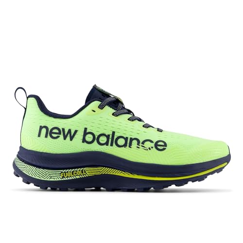 New Balance FuelCell SuperComp Trail Bleached Lime Glo/Nb Navy 7.5 B (M)