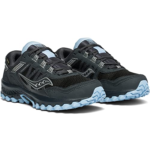 Saucony Women's Excursion Tr13 Trail Running Shoe, Black/Light Blue, 8
