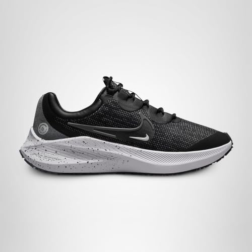 Nike Zoom Winflo 8 Shield Women's Road Running Shoes (Black/Metallic Silver/Thunder Blue/Iron Grey, US Footwear Size System, Adult, Women, Numeric, Medium, 11)