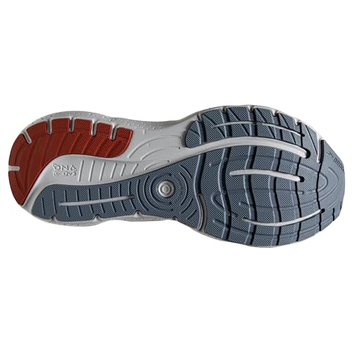 Brooks Men's Glycerin GTS 20 Supportive Running Shoe - Grey/Chili Oil/Orange - 9.5 Medium