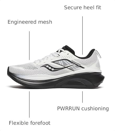 Saucony Men's Omni 22 Sneaker, White/Black, 8.5