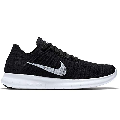 Nike Women's Free Running Motion Flyknit Shoes, Black/White - 5.5 B(M) US