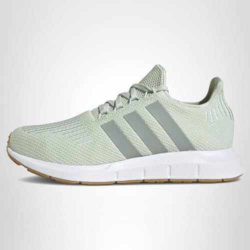 adidas Women's Swift Run 1.0, Linen Green/White, 9.5