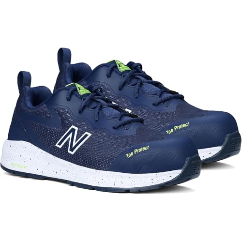 Men's New Balance Logic Composite Toe Industrial Work Shoes in Navy/Lime alternate view 7