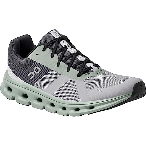On Men's Cloudrunner Sneakers, Alloy/Moss, 9 US