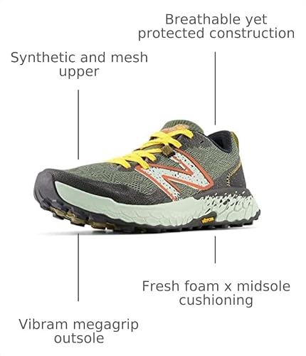New Balance Men's Fresh Foam X Hierro V7 Trail Running Shoe, Deep Olive Green/Black, 8.5 W