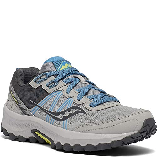 Saucony Women's Excursion TR14 Trail Running Shoe, Grey/Blue/Glade, 8.5