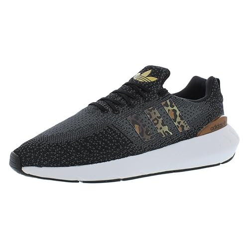 adidas Swift Run 22 Womens Shoes Size 7.5, Color: Pin Black/Pin Black/Wild Brown-Black