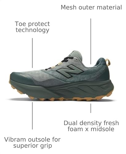 New Balance Men's Fresh Foam X Hierro V9 Trail Running Shoe, Dark Juniper/Black/Dried Apricot, 9.5 M - alternate view 8