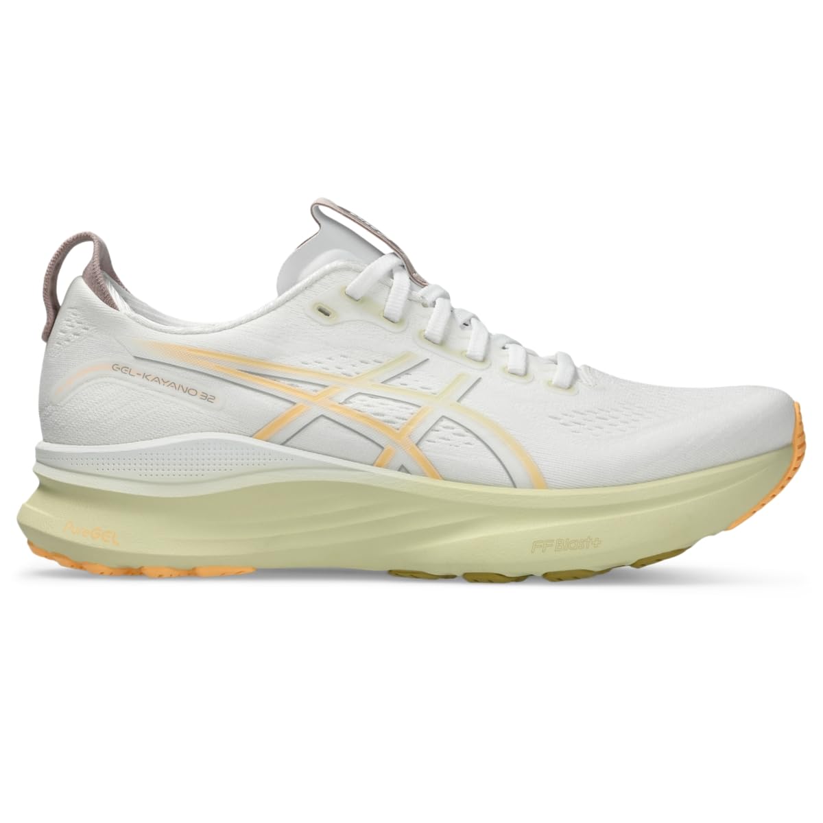ASICS Men's Gel-Kayano 32 Running Shoes, 12, White/Orange Glow