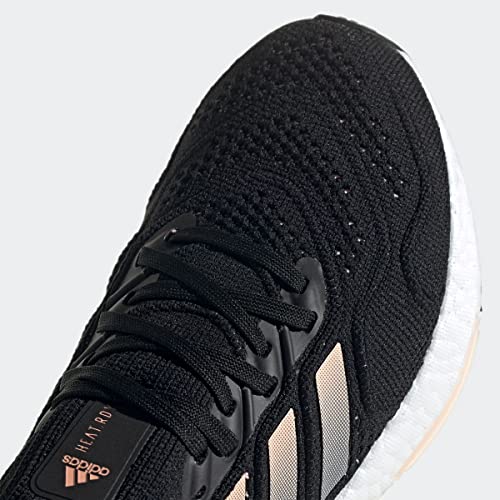 adidas Women's Ultraboost 22, Black/Clear Orange/Crystal White, 8