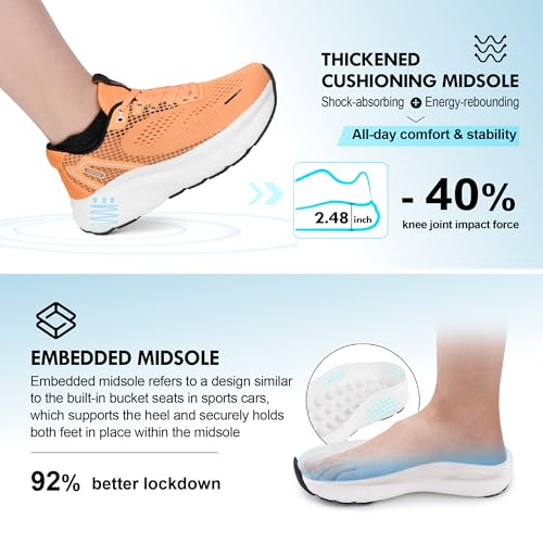 JACKSHIBO Wide Toe Box Shoes Women Arch Support Zero Drop Wide Sneakers