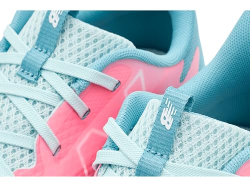 New Balance Kid's Rave Run V2 Lace-Up Running Shoe, Glint Blue/Double Bubble, 6 W Big Kid