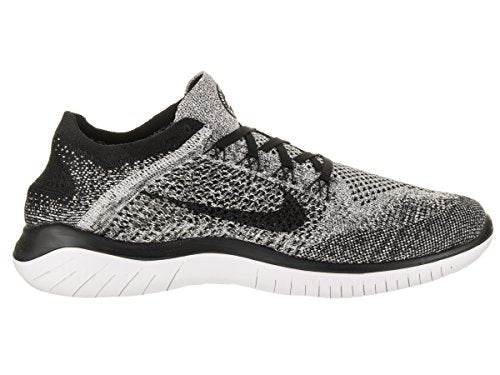 Nike Men's Free Run Flyknit 2018 Running Shoes, White White Black 101, 8