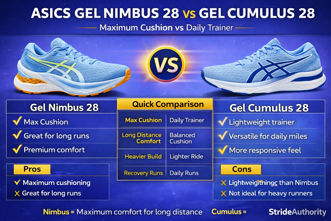 ASICS Gel Nimbus 28 vs Gel Cumulus 28: Which Running Shoe Is Better?