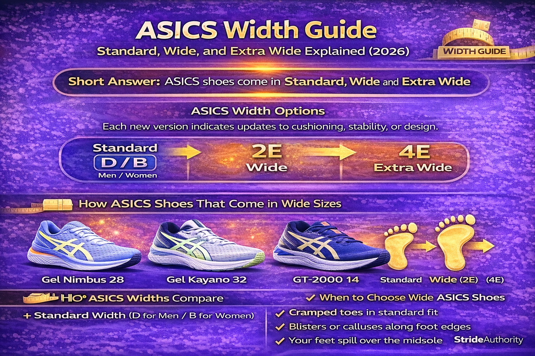 ASICS Width Guide: Standard, Wide, and Extra Wide Explained (2026)