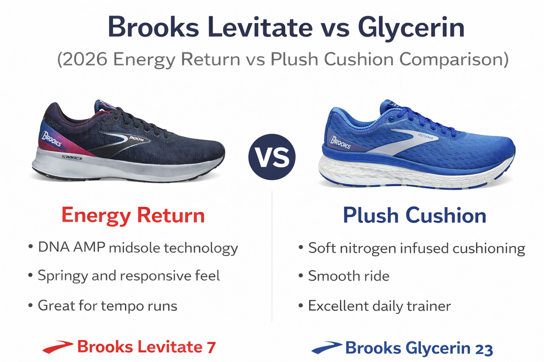 Brooks Levitate vs Glycerin (2026 Energy Return vs Plush Cushion Comparison)