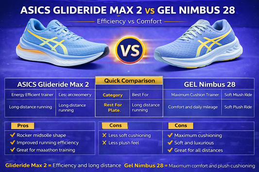 ASICS Glideride Max 2 vs Gel Nimbus 28: Maximum Cushion Running Shoes Compared