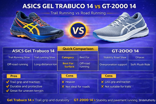 ASICS Gel Trabuco 14 vs GT-2000 14: Trail vs Stability Running Shoes