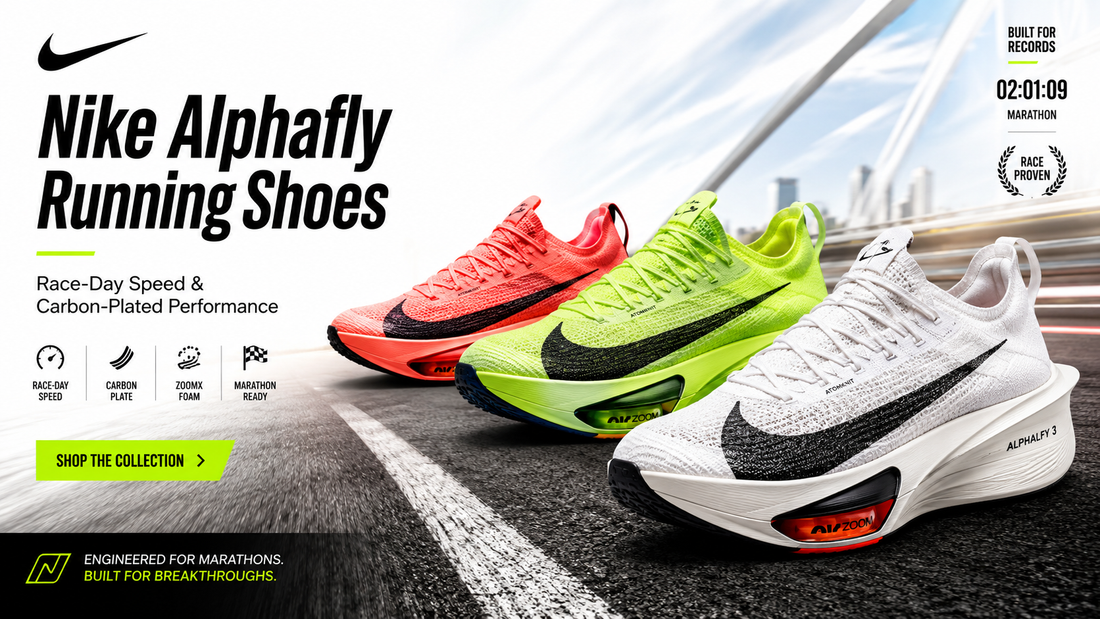 Nike racing shoes guide comparing Alphafly, Vaporfly, Streakfly and Zoom Fly models