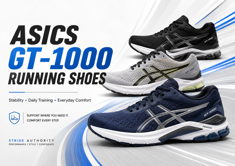 ASICS GT-1000 running shoes collection featuring supportive ASICS stability shoes for daily running, walking, and everyday comfort.