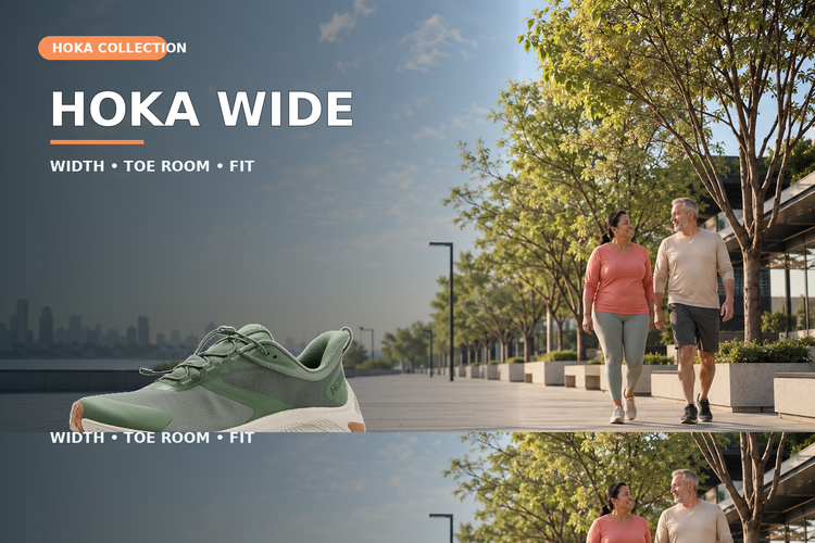 HOKA Wide Shoes for width, toe room and activity