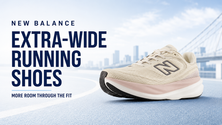 New Balance extra-wide running shoes collection banner