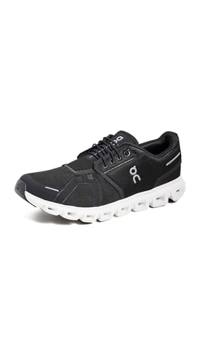 On Men's Cloud 6 Sneakers, Black | White, 10 Medium US