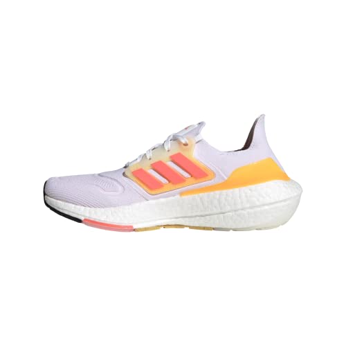 adidas Women's Ultraboost 22, White/Turbo/Flash Orange, 8