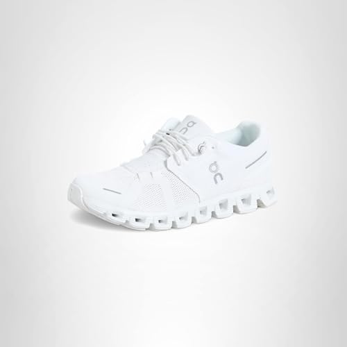 On Women's Cloud 5 Sneakers, All White, 7 Medium US