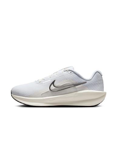 Nike Women's Downshifter 13 Road Running Shoes, White/White-Platinum Tint, 9.5 Extra Wide