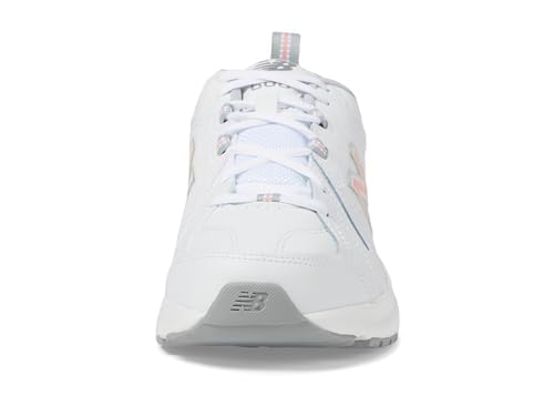 Women's New Balance 608 v5 Training Shoes in White/Pink alternate view 6
