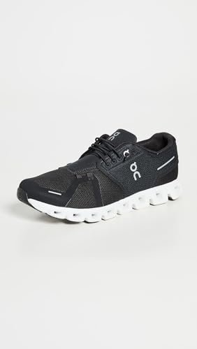 On-Women's Women's Cloud 5 Sneakers, Black/White, 8.5 Medium US