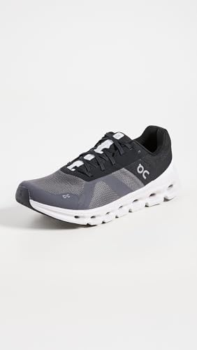 On Men's Cloudrunner Sneakers, Eclipse/Frost, Black, 7 Medium US