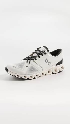 On Men's Cloud X 3 Sneakers, Ivory/Black, 8 Medium US