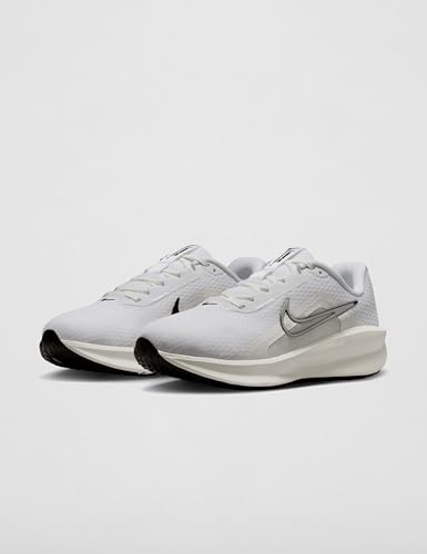 Nike Women's Downshifter 13 Road Running Shoes, White/White-Platinum Tint, 8 Extra Wide
