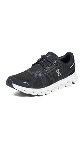 On Women's Cloud 6 Sneakers, Black | White, 9 Medium US