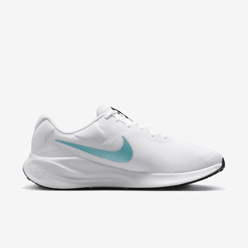 Nike Revolution 7 Men's Road Running Shoes (FB2207-103, White/Pure Platinum/Dusty Cactus) Size 11