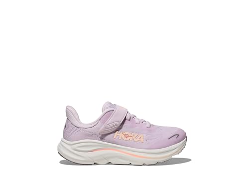 Hoka, Unisex Kid's, Clifton 10 (Little Kid), Lilac Cream/Tangerine Glow, 12, Medium - alternate view 5