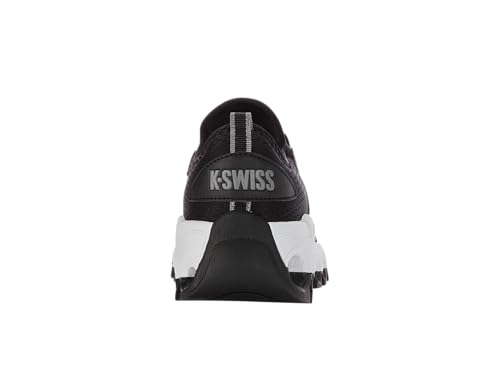 K-Swiss Women's Tubes Slip-On Sneaker, Black/White/Smoked Pearl, 7.5 M