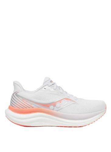 Saucony Women's Triumph 23 Sneaker, White/Wistfu, 8.5
