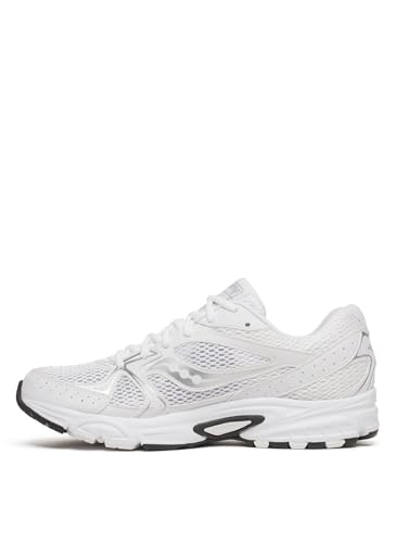 Saucony Unisex Ride Millennium Sneaker, White/Silver, 9.5