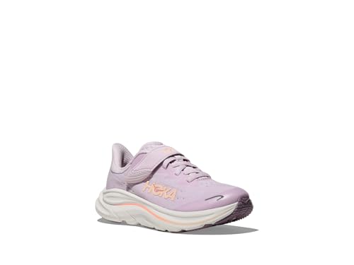 Hoka, Unisex Kid's, Clifton 10 (Little Kid), Lilac Cream/Tangerine Glow, 12, Medium - product image