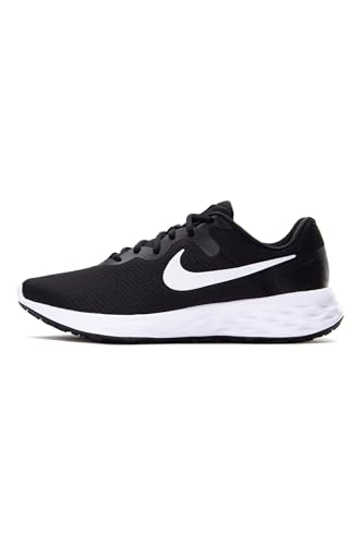 Nike boys Revolution 6 Running Shoes, Black/White, 6 Big Kid